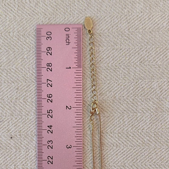 Vintage Landau Necklace Gold Ribbon Swirl Pendant on 16" Snake Chain w/Extender - Picture 11 of 12